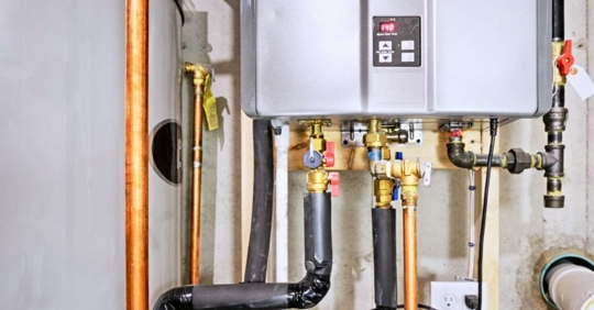 Tankless water heater connected to recirculator